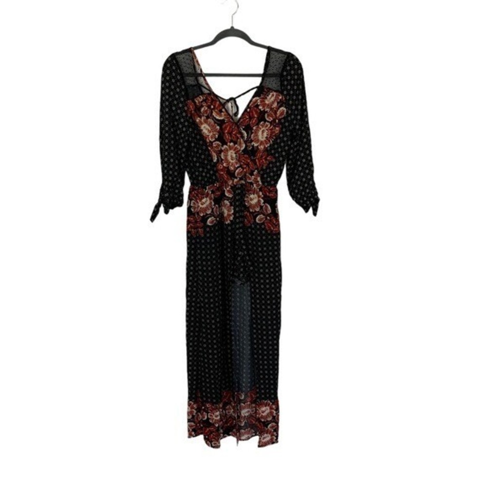Chelsea‎ Violet Sheer Boho Maxi Romper Floral Festival Small